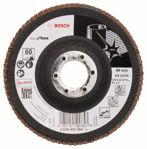 BOSCH FLAP DISC 115 MM X 22.2 MM 